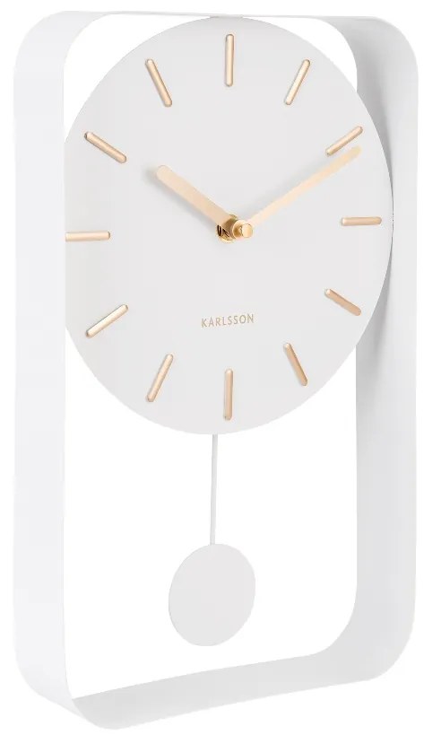 Designové kyvadlové nástěnné hodiny 5796WH Karlsson 33cm