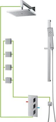 Sprchový set podomítkový OMNIRES FRESH s termostatem chromovaný  SYS FR12