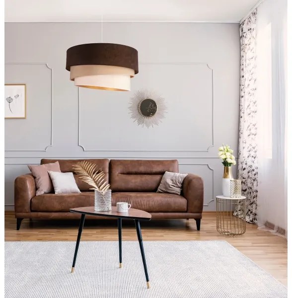 Duolla - Luster na lanku DEVON 1xE27/40W/230V pr. 45 cm hnedá/béžová