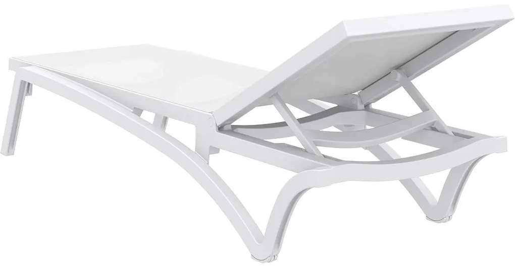 PACIFIC záhradné lehátko white/white