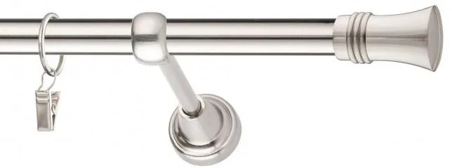 Dekorstudio Niklová jednoradová garniža CAPRI 19mm Dĺžka: 320cm, Typ uchytenia: Držiak modern, Typ príslušenstva: Krúžky tiché so štipcami