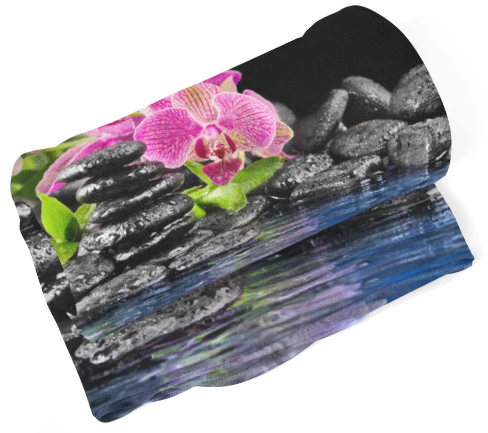 Sablio Deka Orchidea na kameňoch - 150x120 cm