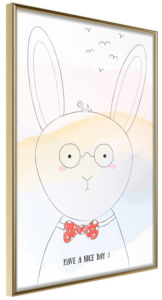Artgeist Plagát - Greetings from Rabbit [Poster] Veľkosť: 40x60, Verzia: Zlatý rám s passe-partout