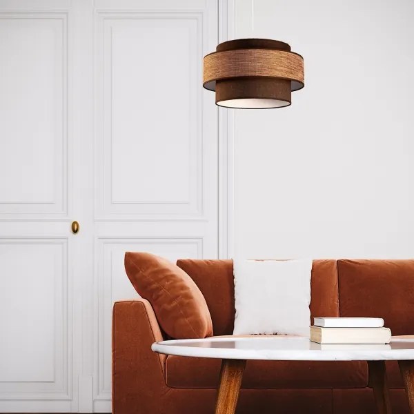 Luster na lanku GRACE 1xE27/60W/230V pr. 40 cm hnedá/béžová