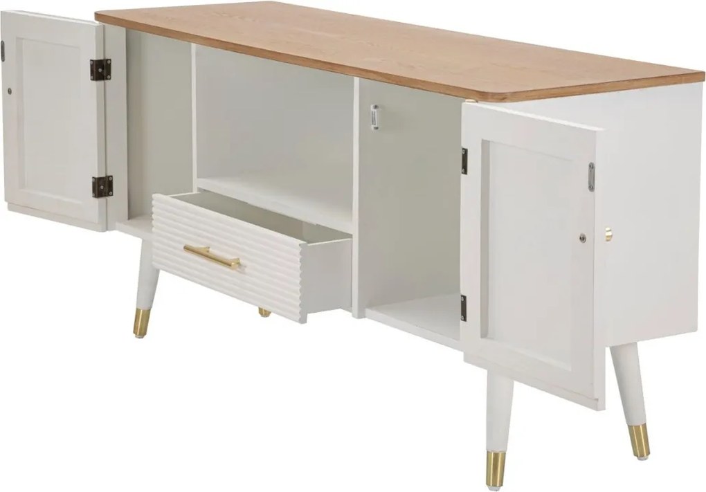 Dizajnový TV stolík Gerlinde 117 cm biely