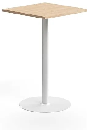 Barový stôl VERTICUS, 700x700x1100 mm, dub/biela
