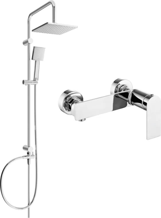 Mexen Tord, sprchový set s dažďovou sprchou a sprchovou batériou Zero, chrómová, 71140200-00