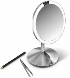 Simplehuman Senzorické kozmetické zrkadielko cestovné s Tru-lux LED osvetlením 10x zväčšenie