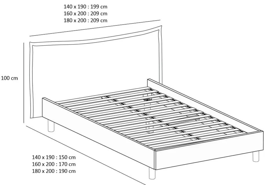Svetlosivá/prírodná dvojlôžková posteľ s roštom 160x200 cm Charlie – Bobochic Paris