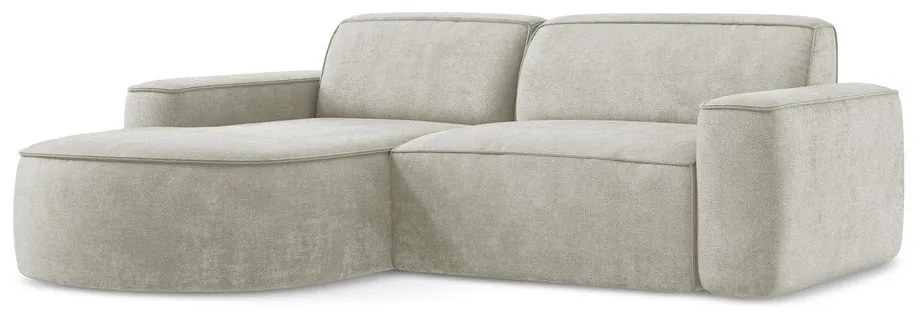 Krémová ženilková rohová pohovka (ľavý roh/s leňoškou) Omao – Makamii