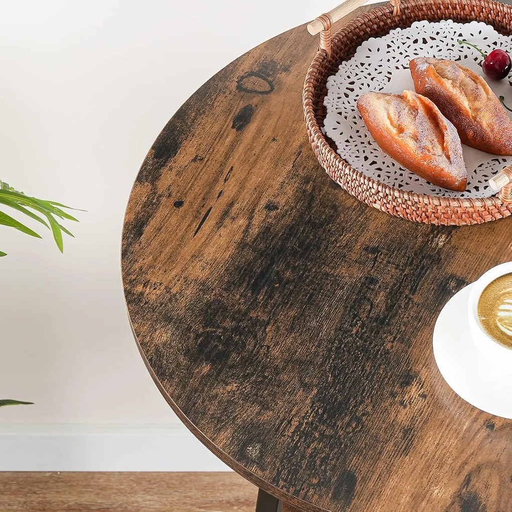 Kulatý barový stůl Vasagle Obri 55 cm hnědý/černý