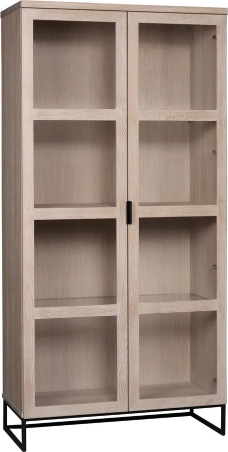 Vitrína z dubového dreva v prírodnej farbe 95x195 cm Everett - Rowico