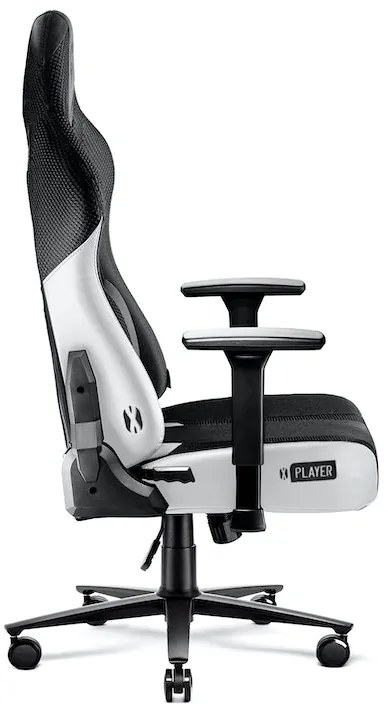 Látkové herné kreslo Diablo X-Player 2.0 Normal Size: bielo-čierne Diablochairs