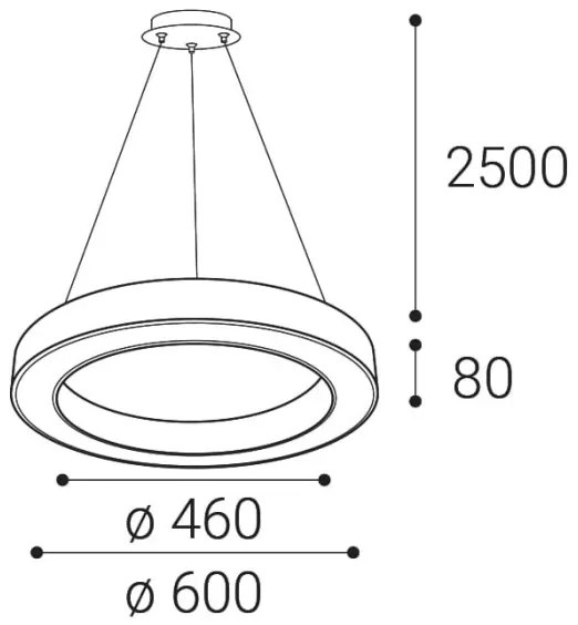 LED2 - LED Stmievateľný luster na lanku SATURN LED/50W/230V 3000K/4000K biela