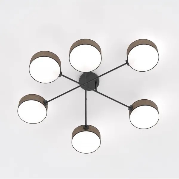 Prisadený luster MAGA 6xE14/10W/230V hnedý