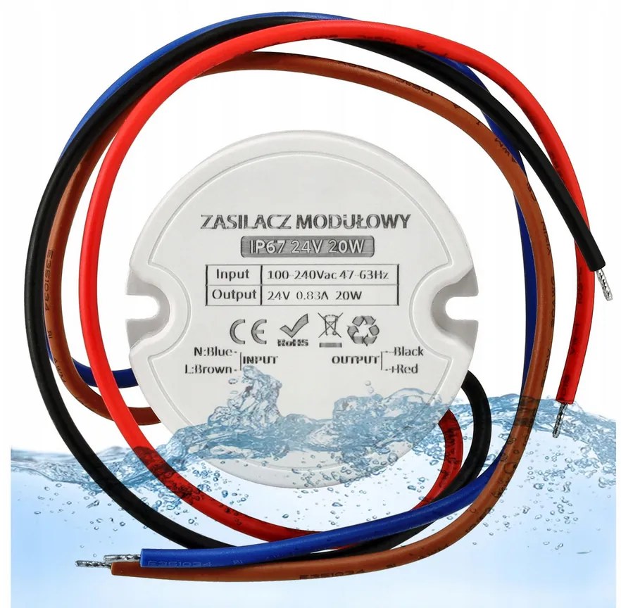 ECOLIGHT 24V - 20W - 0,8A - IP67 vodeodolný zdroj pre LED pásik