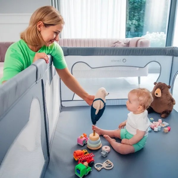 Lionelo - Hracia ohrádka WILLOW sivá