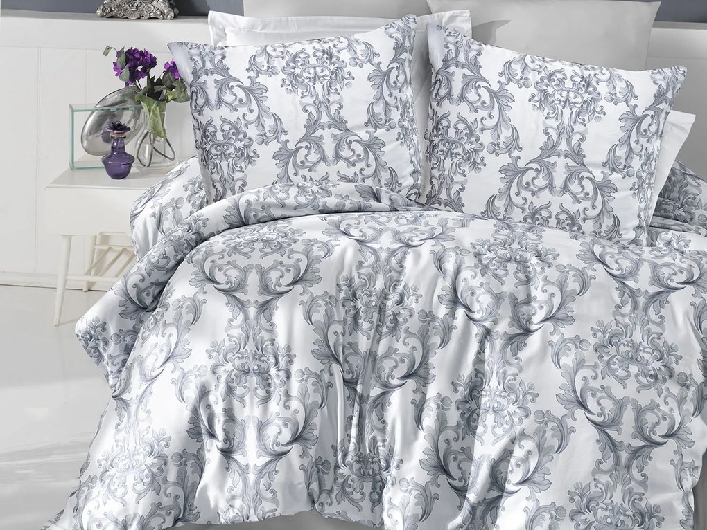 SATÉNOVÉ POSTEĽNÉ OBLIEČKY LUXURY OTELLO 200X220 CM, 2KS 70X80 CM VZOROVANÉ