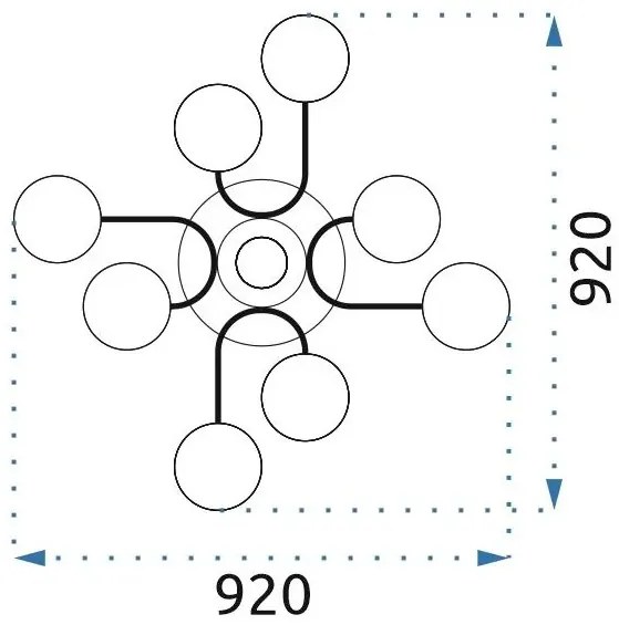 Stropné svietidlo APP532-8C šedé