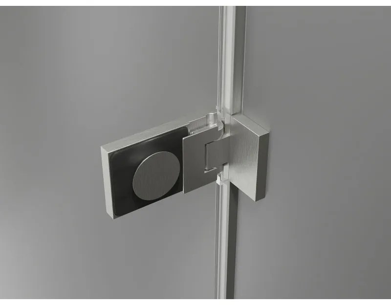 Mexen, Mexen Lunar-F skladacie ľavé sprchové dvere 65 cm, transparentné, brúsený nikel - 836-065-000-97-00-L