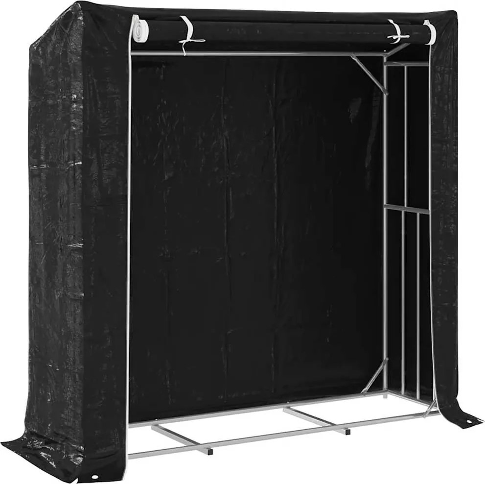 vidaXL Regál na krbové drevo s pláštenkou 200x60x200 cm