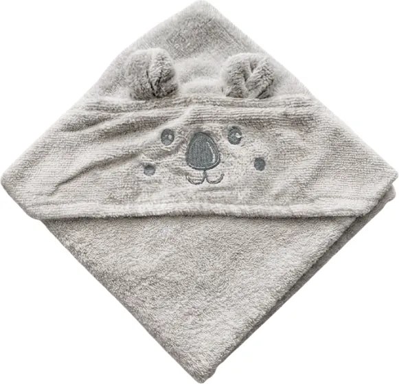 Detská osuška s kapucňou KODA 75x75 cm, sivá