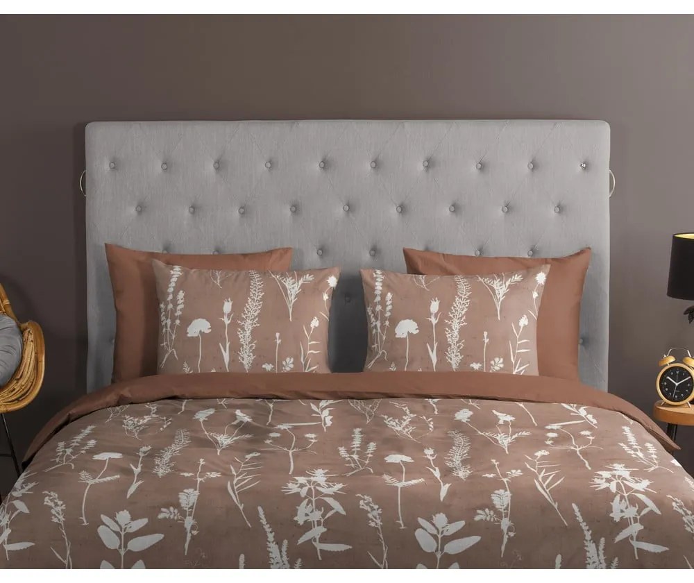 Hnedé bavlnené obliečky na jednolôžko/predĺžené 140x220 cm Rav – Good Morning