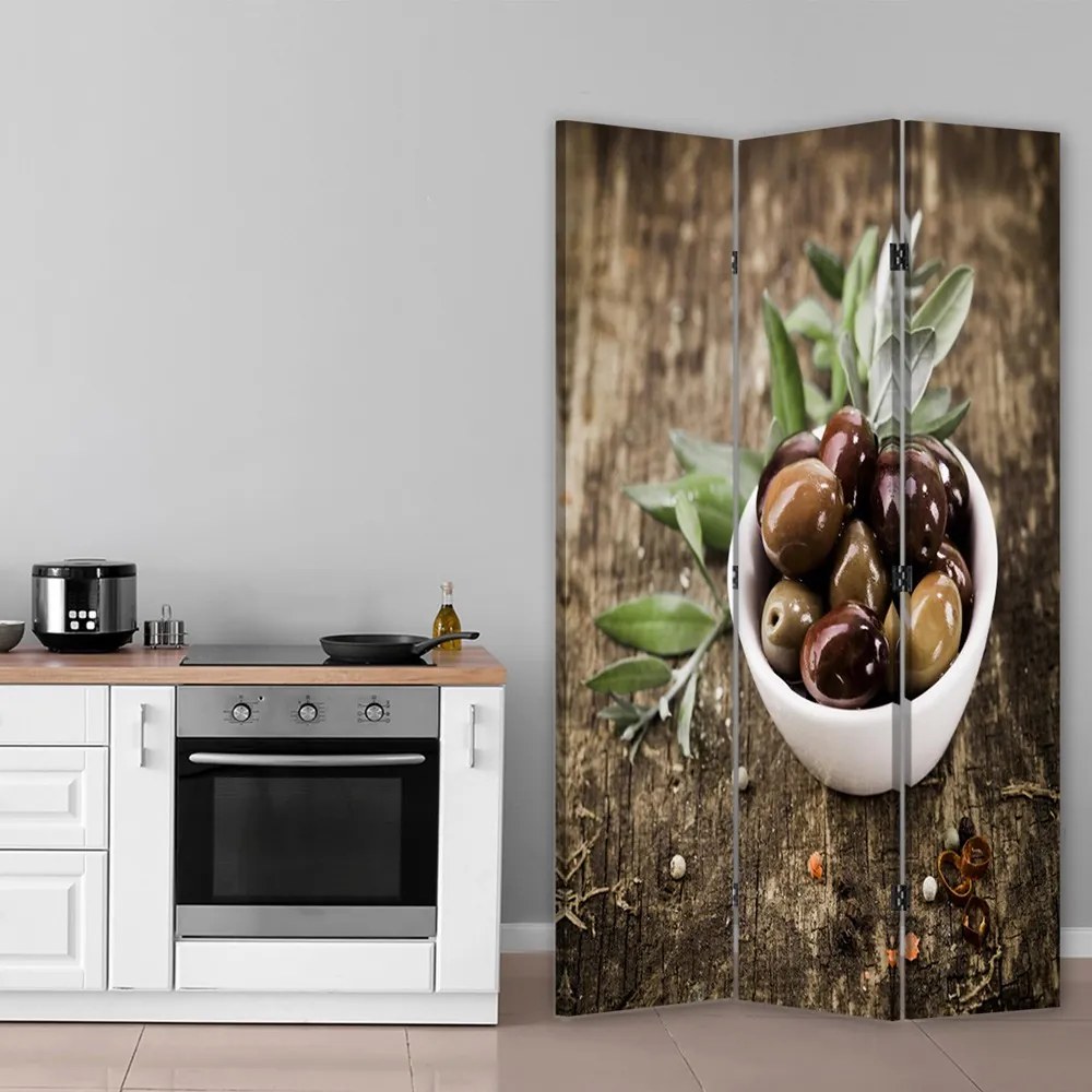 Gario Paraván Čerstvé olivy Rozmery: 145 x 170 cm, Prevedenie: Otočný paraván 360°
