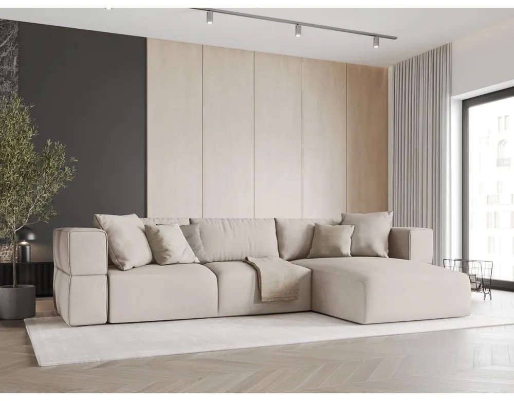 Béžová rohová pohovka, pravý roh Esther - Milo Casa