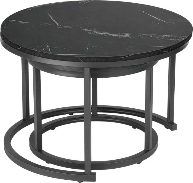 Sada 2 konferenčných stolíkov GALEN Graphite Marble