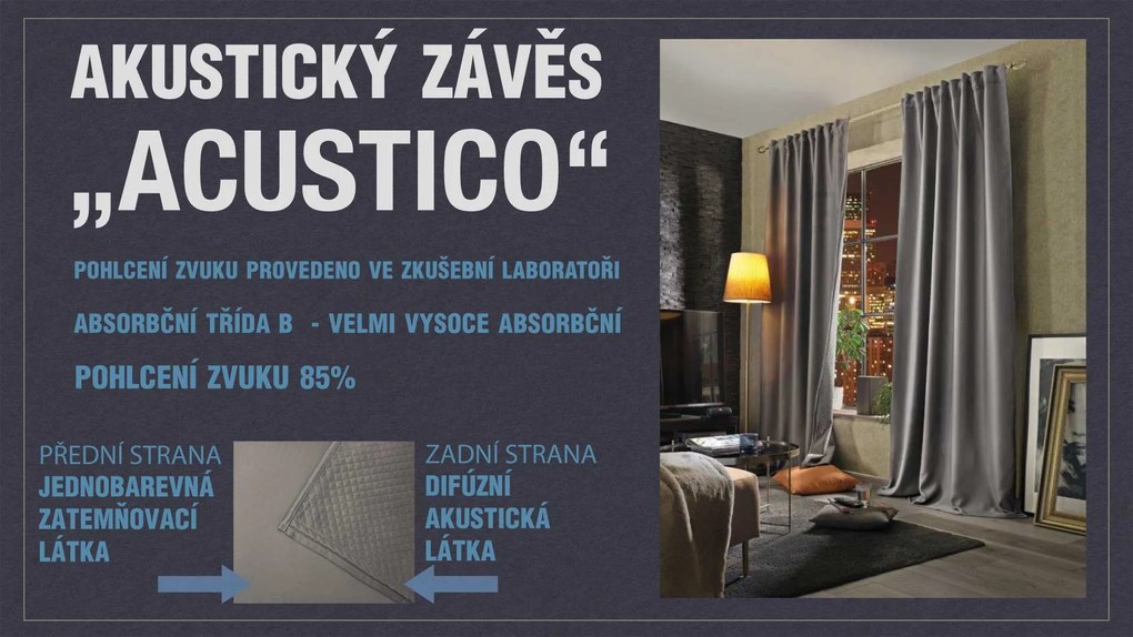 Home Wohnideen Záves akustický s podšívkou, Acustico, Horčicová Curry Rozmer textilu: 245 cm (V), 135 cm (Š)