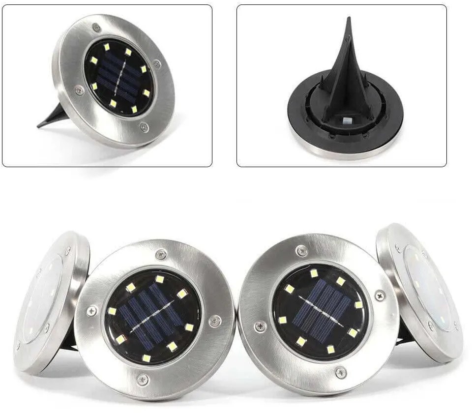 Zabudovateľné vonkajšie solárne svietidlo, 4 ks