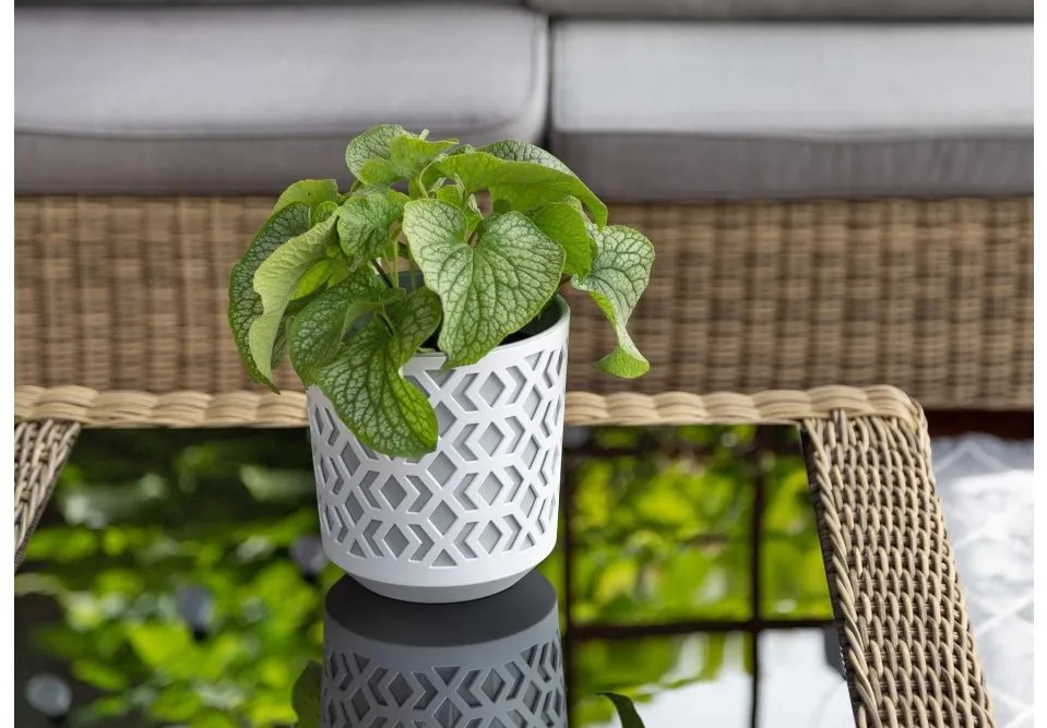 Kvetináč Etnic 19x20 cm bielo-šedý