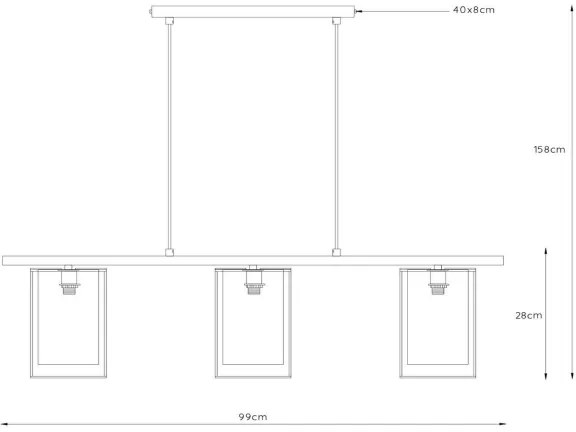 Lucide 78394/03/30 - Luster na lanku DOUNIA 3xE27/40W/230V