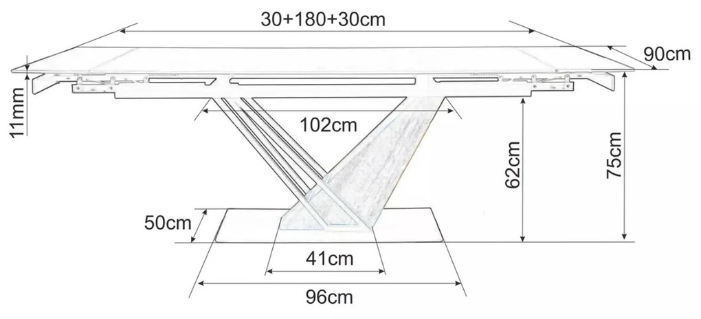 Rozkládací jídelní stůl Genesis 180/240 cm bílý/dub přírodní