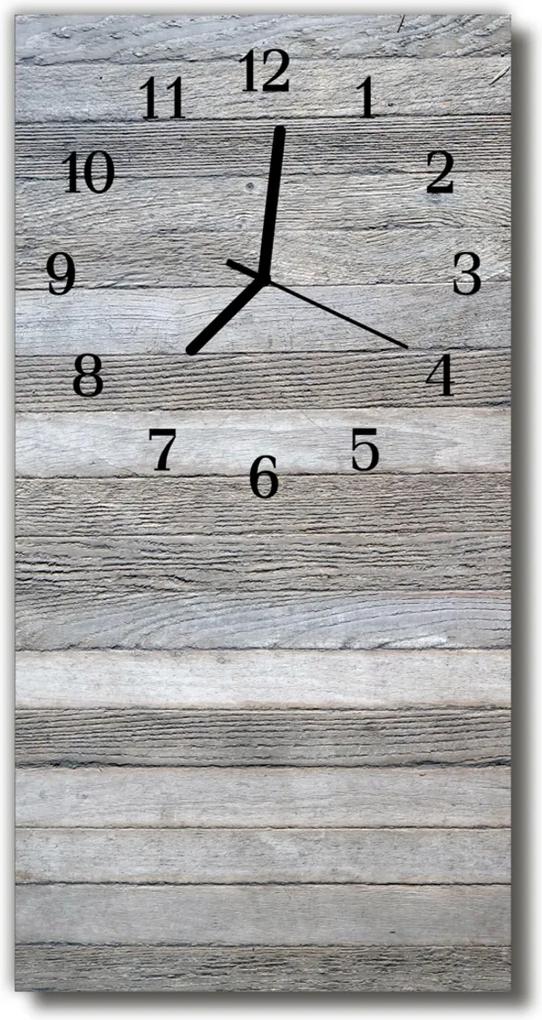 Sklenené hodiny vertikálne  šedé drevo
