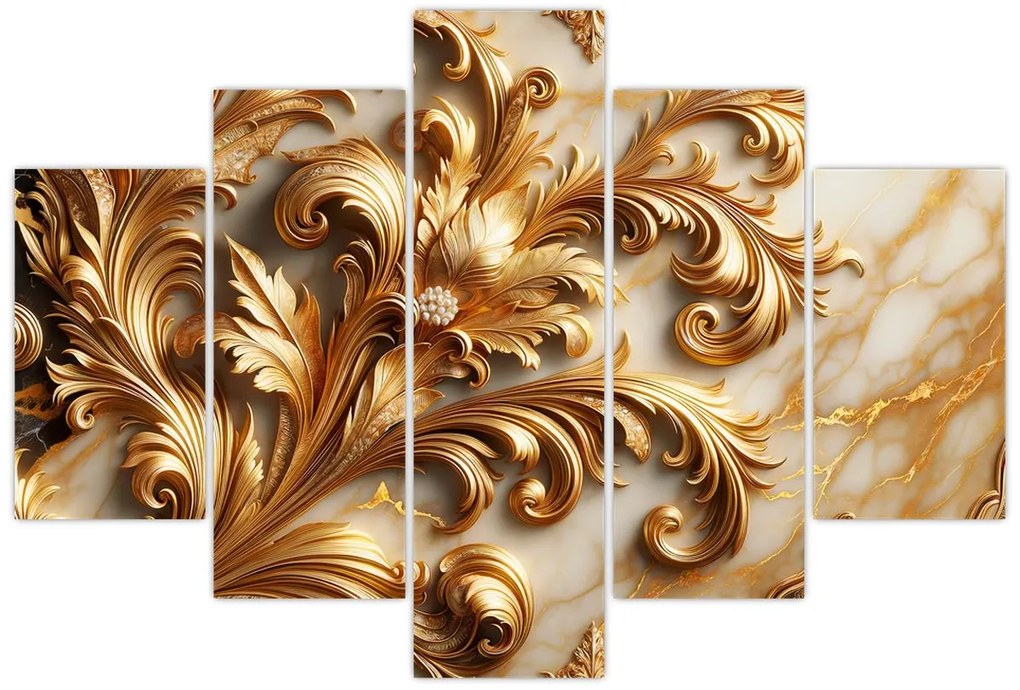 Obraz - Mramor so zlatom (150x105 cm)