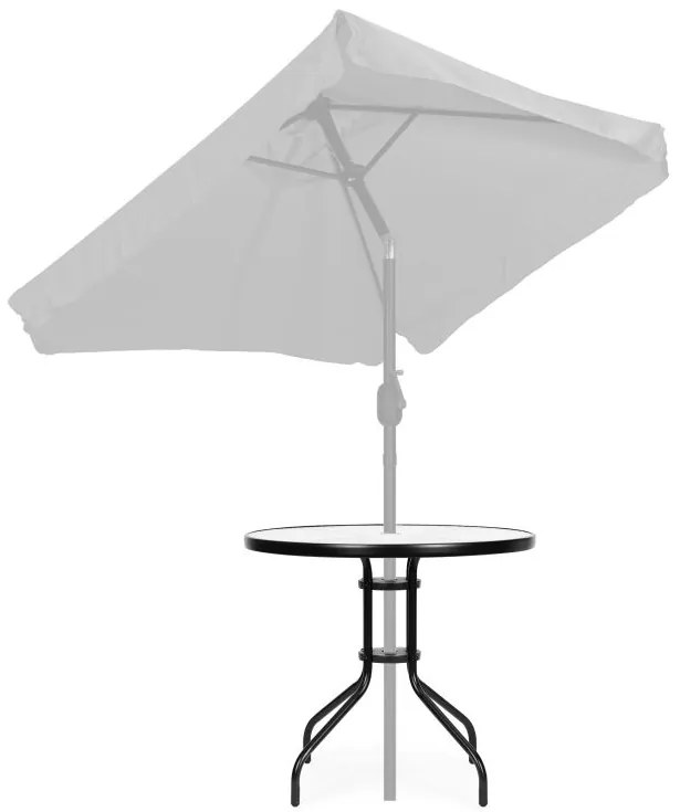 Okrúhly záhradný stôl 80 cm sklenený