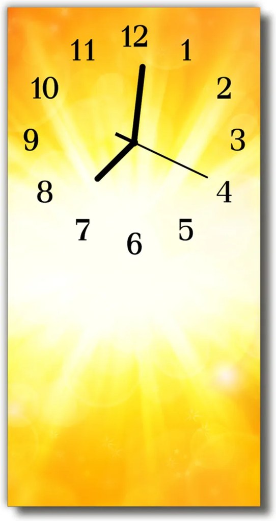 Sklenené hodiny vertikálne  Slnečné svetlo žlté