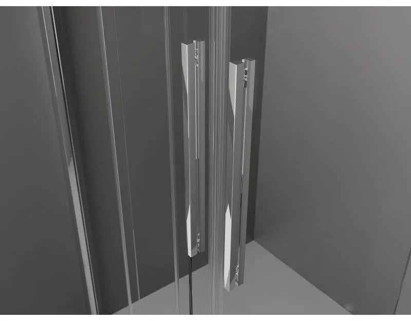 Mexen Velar L Duo, posuvné sprchové dvere do otvoru 160 cm, 8mm šedé sklo, chrómová, 871-160-003-42-01