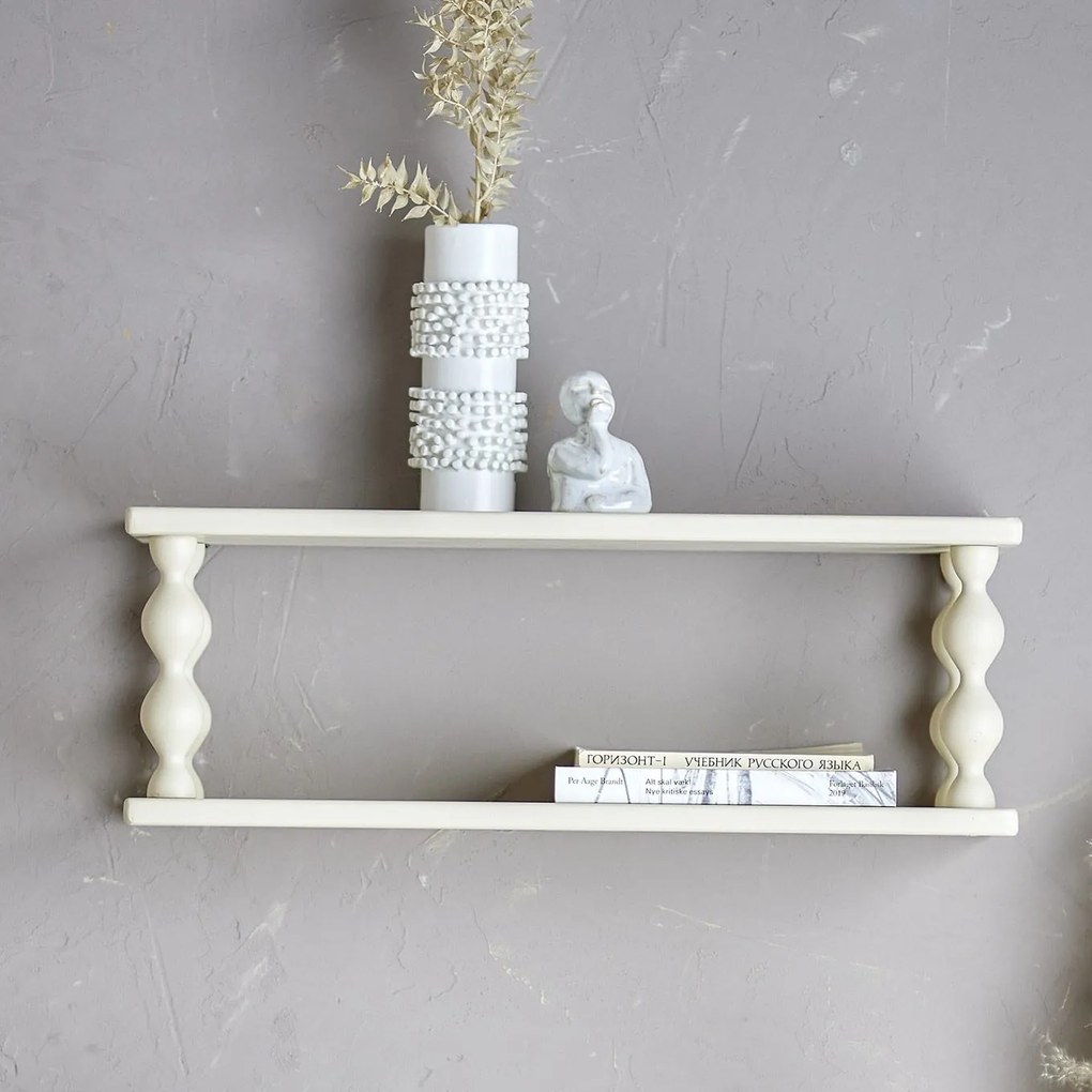 Bloomingville Drevená polička Salino White 60 cm