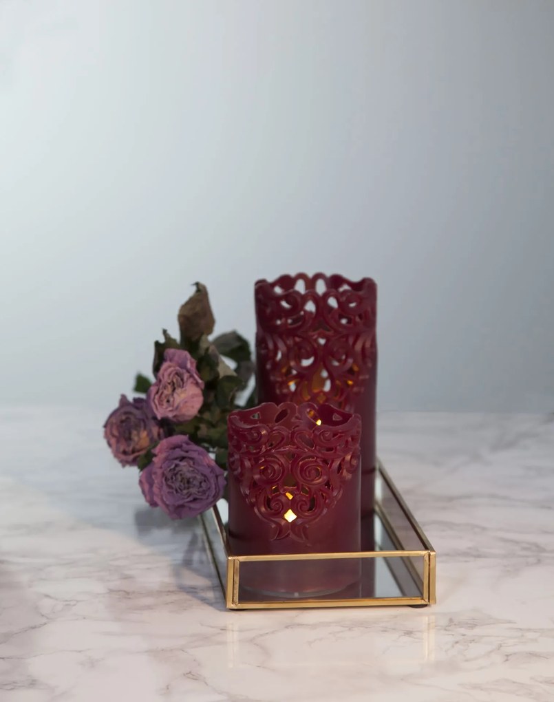 STAR TRADING Vosková LED sviečka Clary Red 10 cm