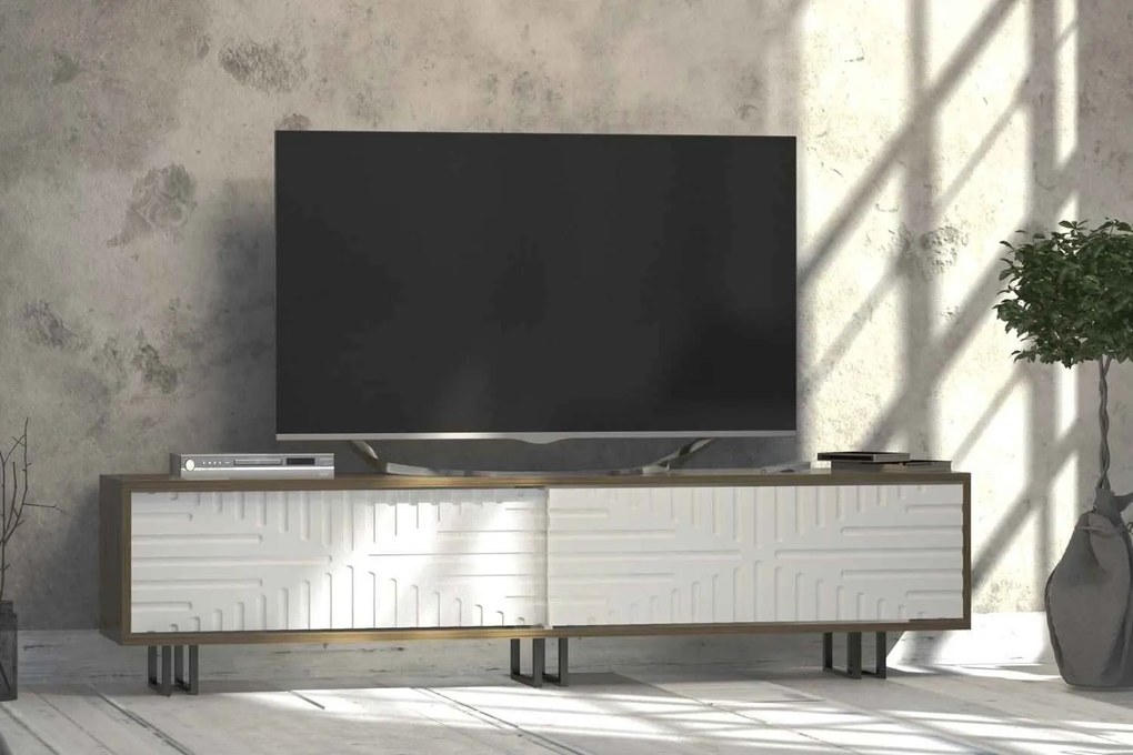 Dizajnový TV stolík Barid 180 cm dub biely