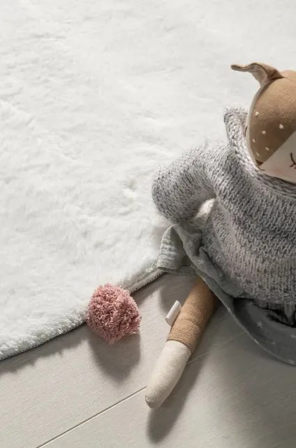 Koberec MELLOW biely / ružový kruh