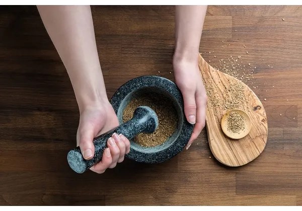 Cole&Mason - Granitový mažiar s tĺčikom GRANITE pr. 18 cm žula/čierna