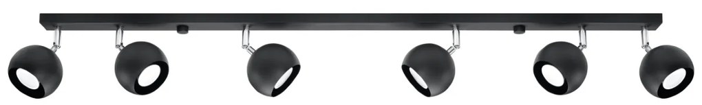 Bodové svietidlo Oculare, 6x čierne kovové tienidlo, (možnosť polohovania)