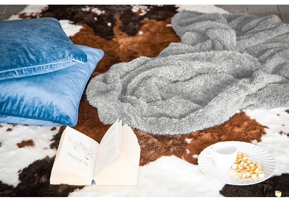 Sivá plyšová deka Tiseco Home Studio Teddy, 130 x 170 cm