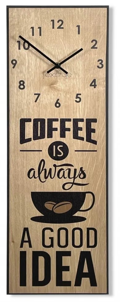 Moderné drevené kuchynské hodiny Coffee Idea