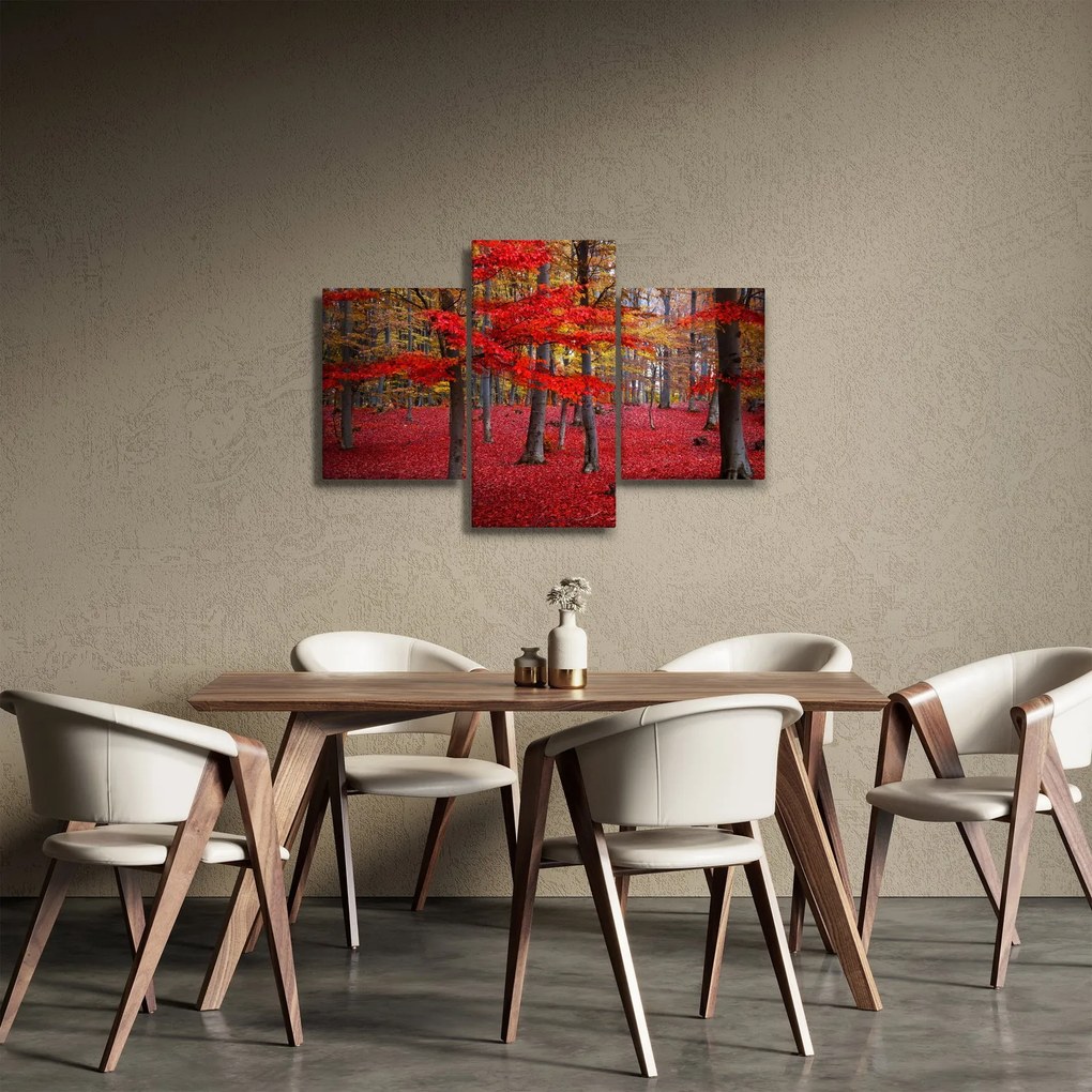 Obraz - Červený les (90x60 cm)
