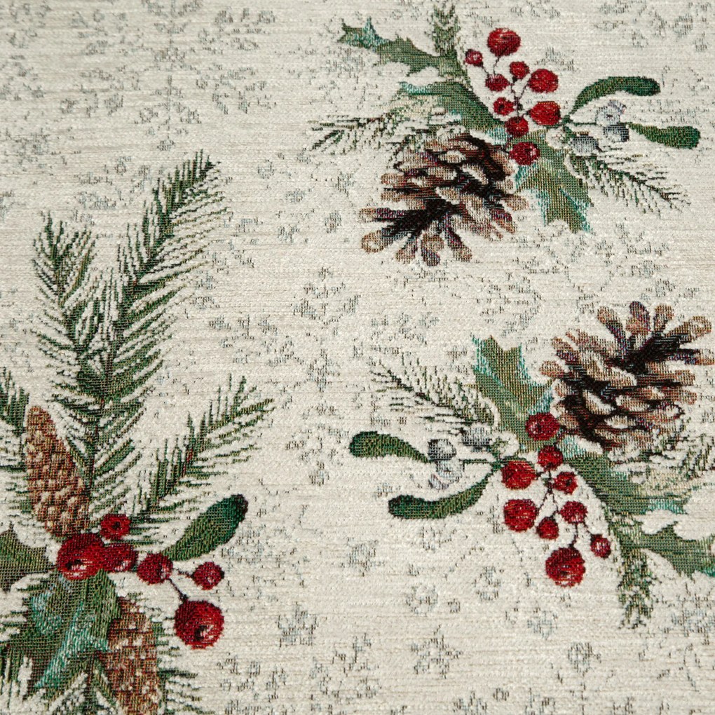 VIANOČNÝ GOBELÍNOVÝ BEHÚŇ NA STÔL PINE 45X140 CM VZOROVANÁ
